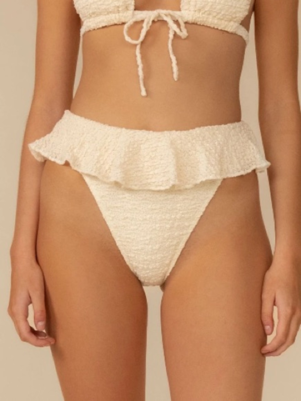 MONTCE Amalia Texture Tamarindo Ruffle Bikini Bottom